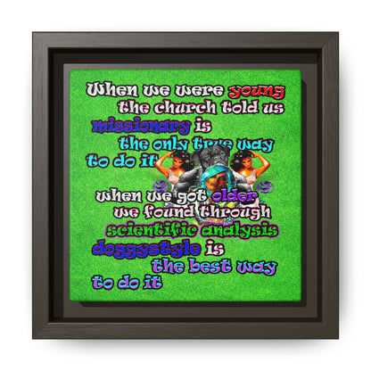 doggystyle - framed canvas art (green turf)