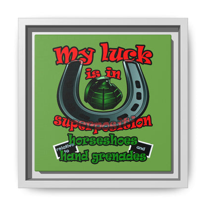 my luck - framed canvas art (green)