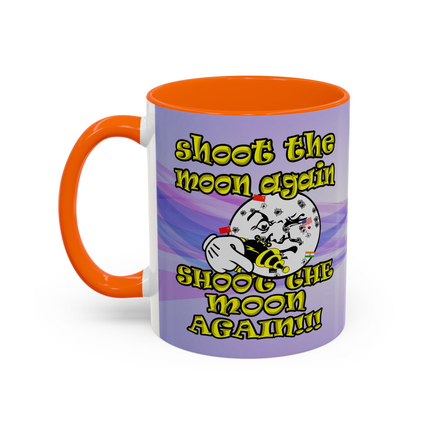 shoot the moon again - Accent Mug (light blue-pink wave)