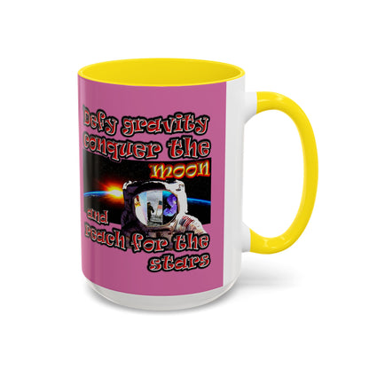 defy conquer reach - Accent Mug (light pink)