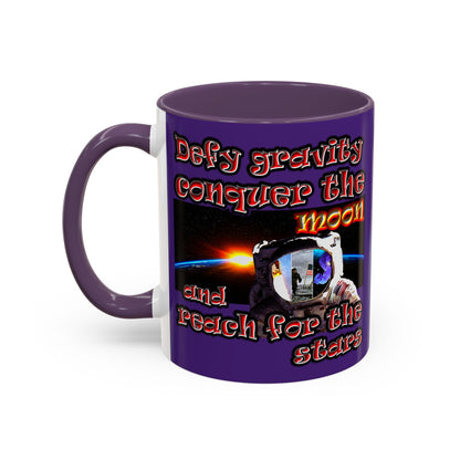 defy conquer reach - Accent Mug (purple)
