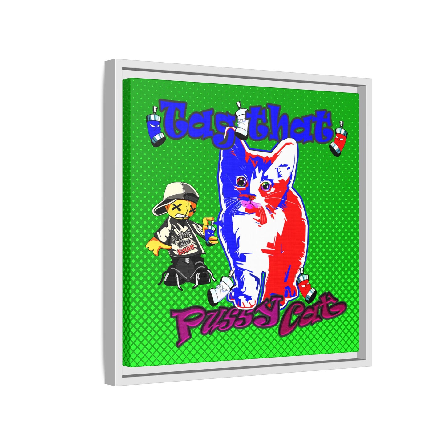 tag that - framed canvas art (logo green)