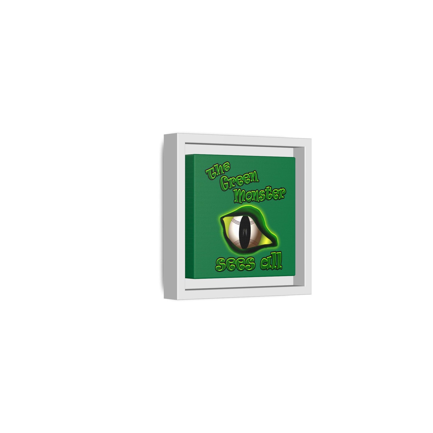 green monster - framed canvas art (dark green)