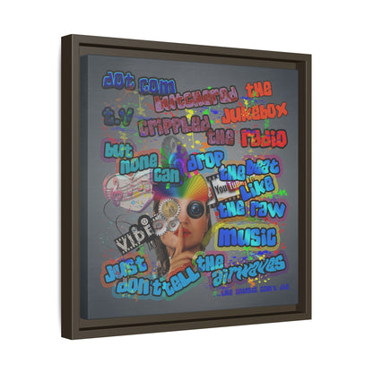 drop the beat - framed canvas art (grey-light grey)