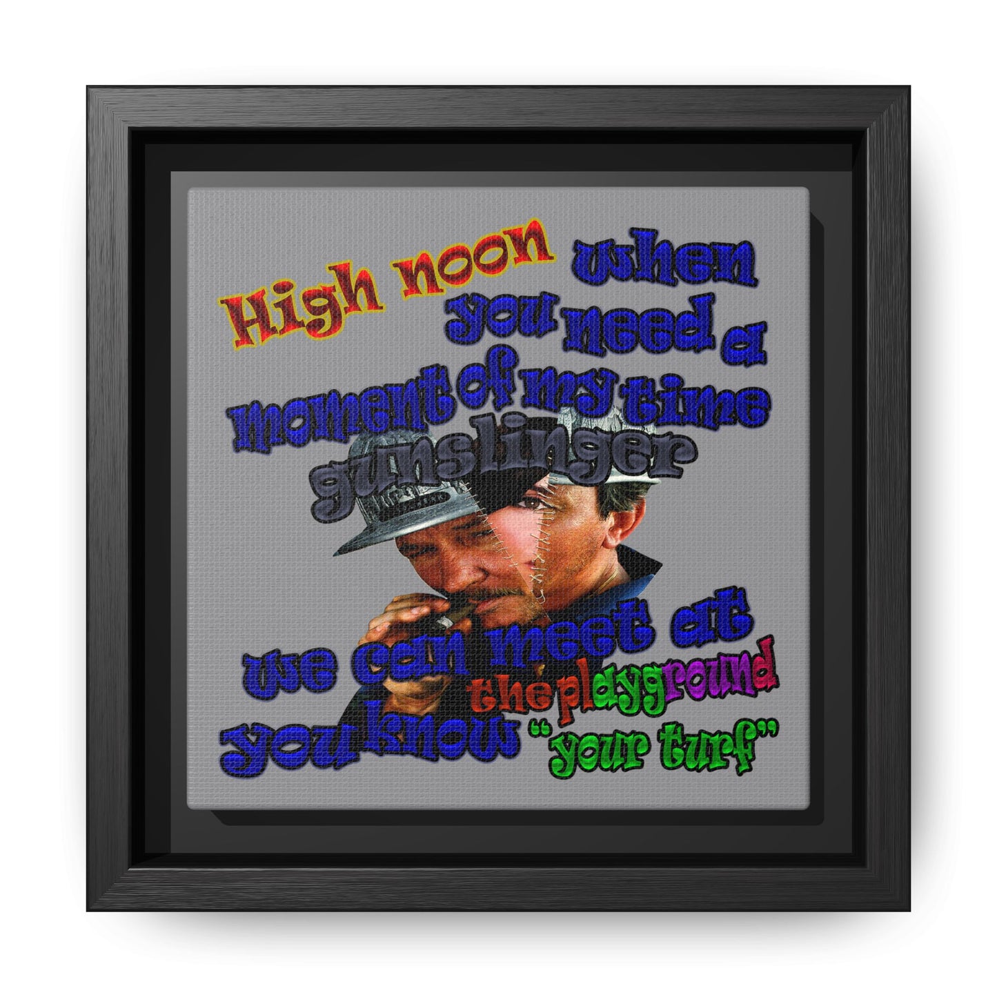 high noon - framed canvas art (grey)