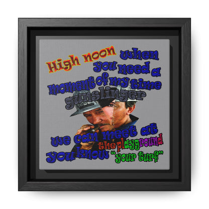 high noon - framed canvas art (grey)