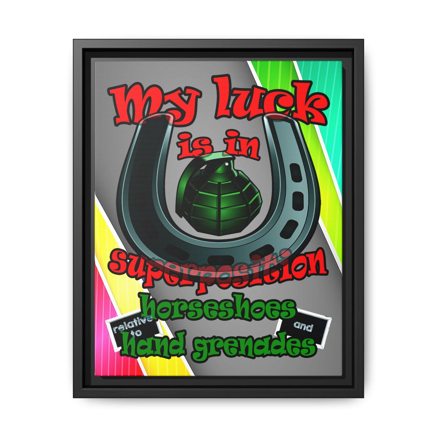 my luck - framed canvas art (rainbow split)