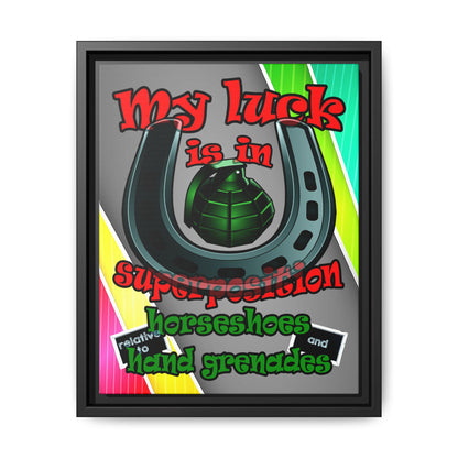 my luck - framed canvas art (rainbow split)