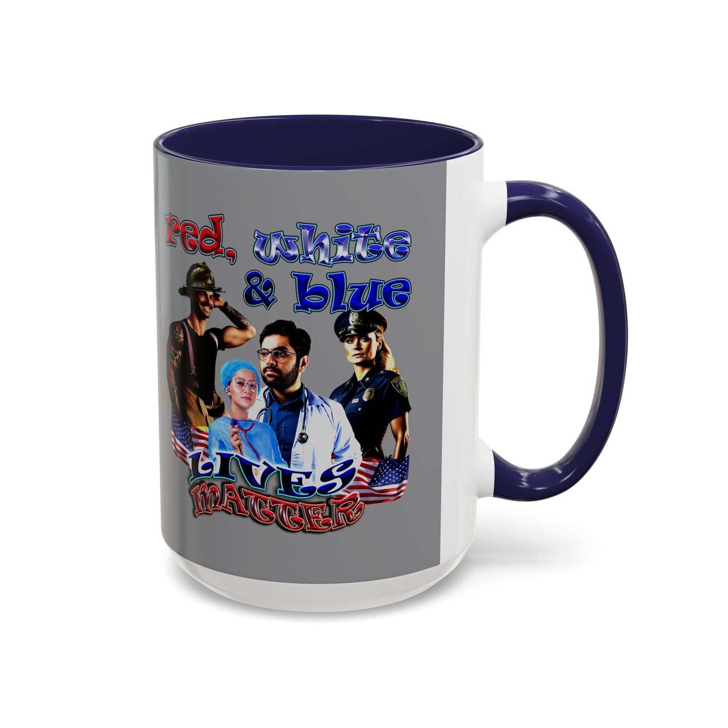rw&b lives matter - Accent Mug (grey)