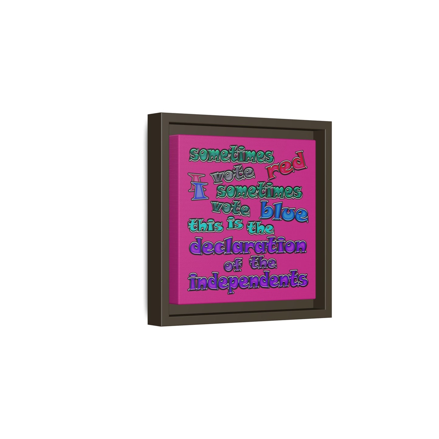 declaration of the independents - framed canvas art (pink)