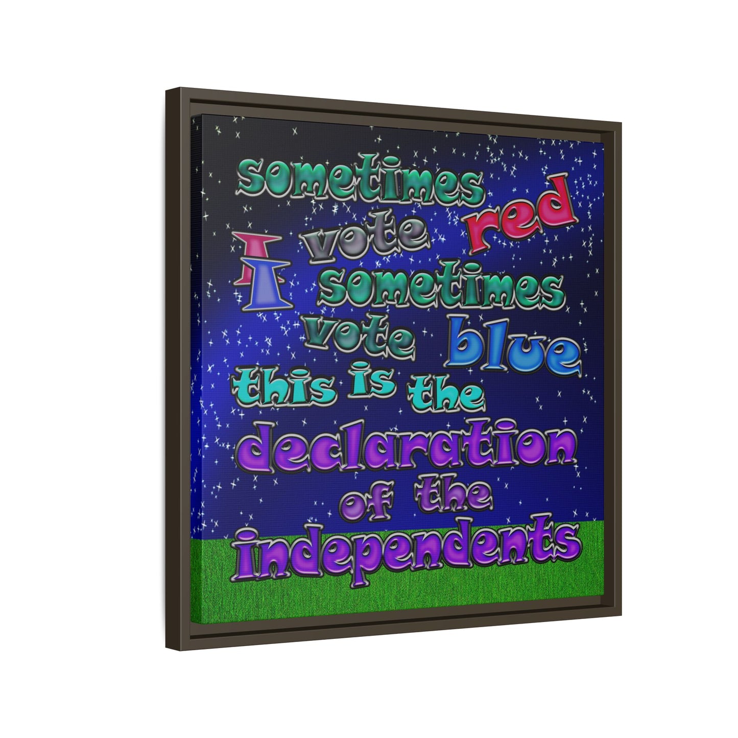 declaration of the independents - framed canvas art ('snoops' background)