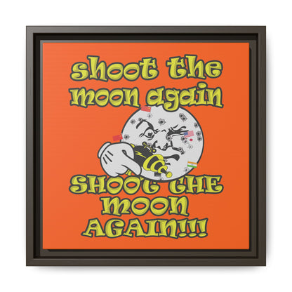 shoot the moon again - framed canvas art (orange)