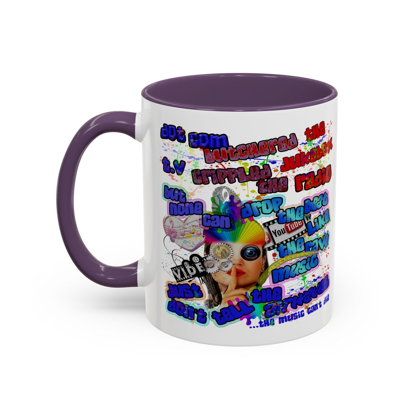 drop the beat - Accent Mug (white)