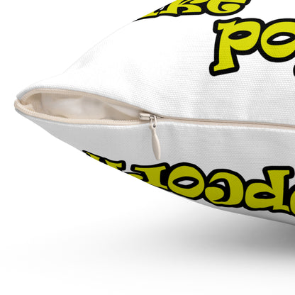 popping like popcorn - Spun Polyester Square Pillow - (white)