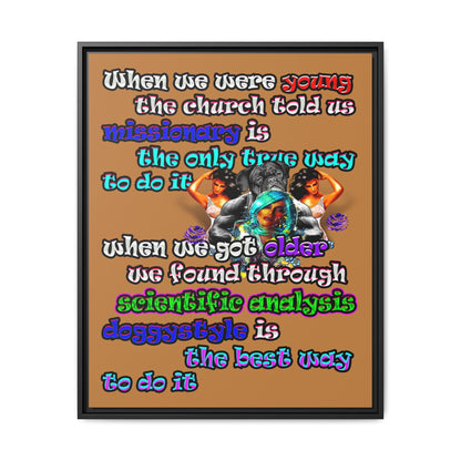 doggystyle - framed canvas art (light brown)