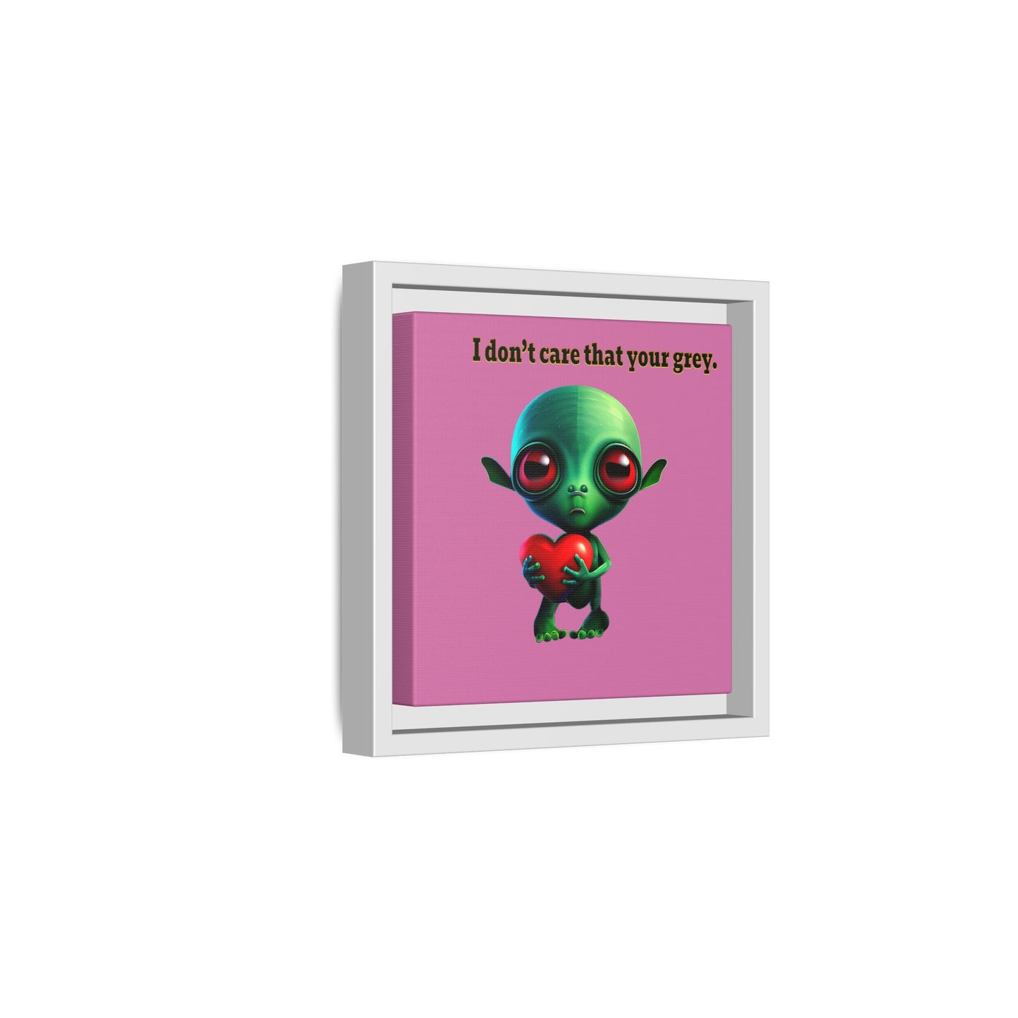 I don't care that your grey - framed canvas art (light pink)