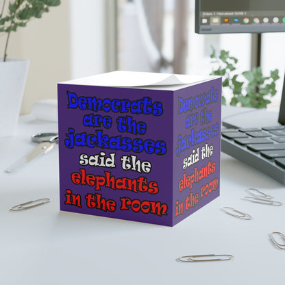 donkeys and elephants - note cube (purple)
