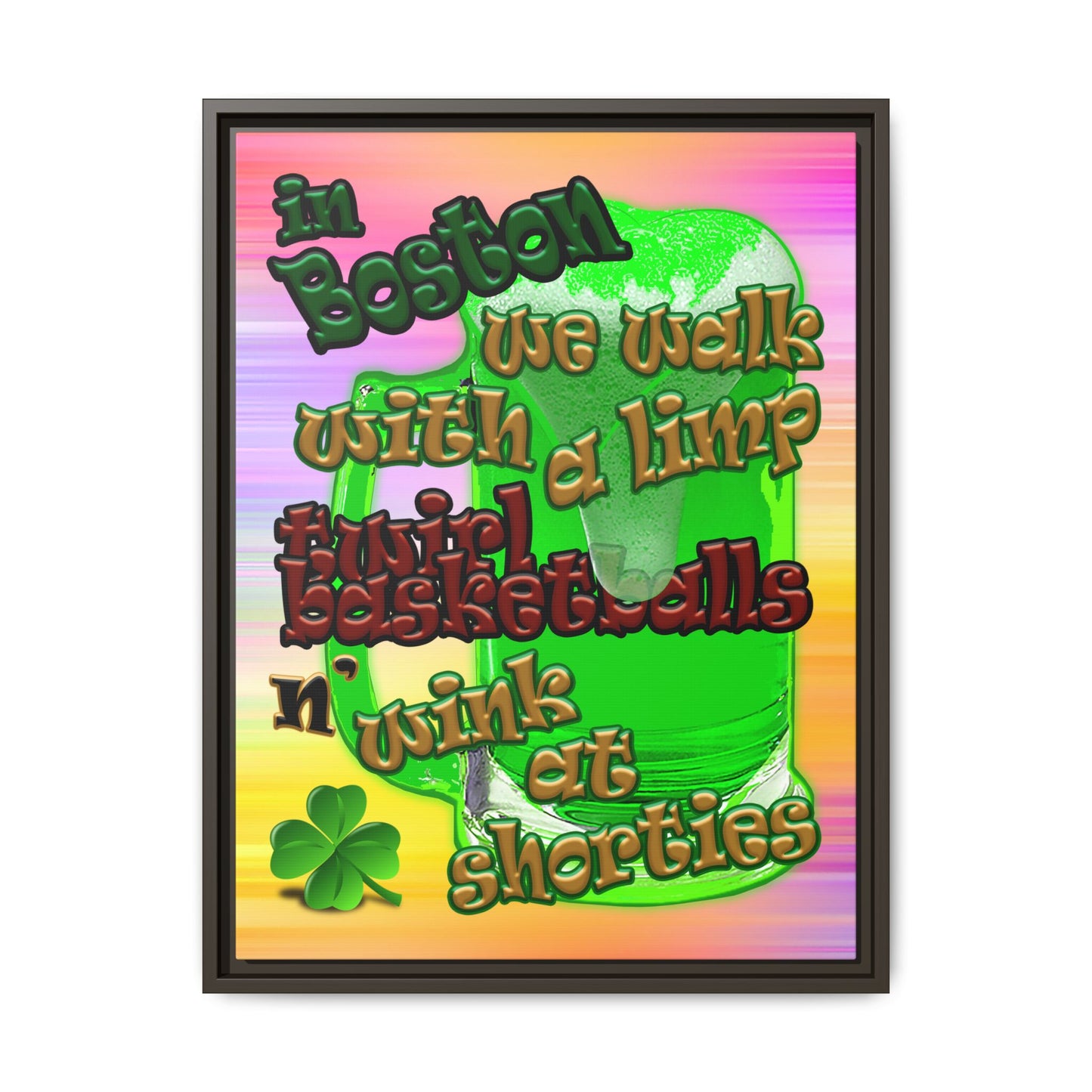 celtics logo - framed canvas art (color blur)