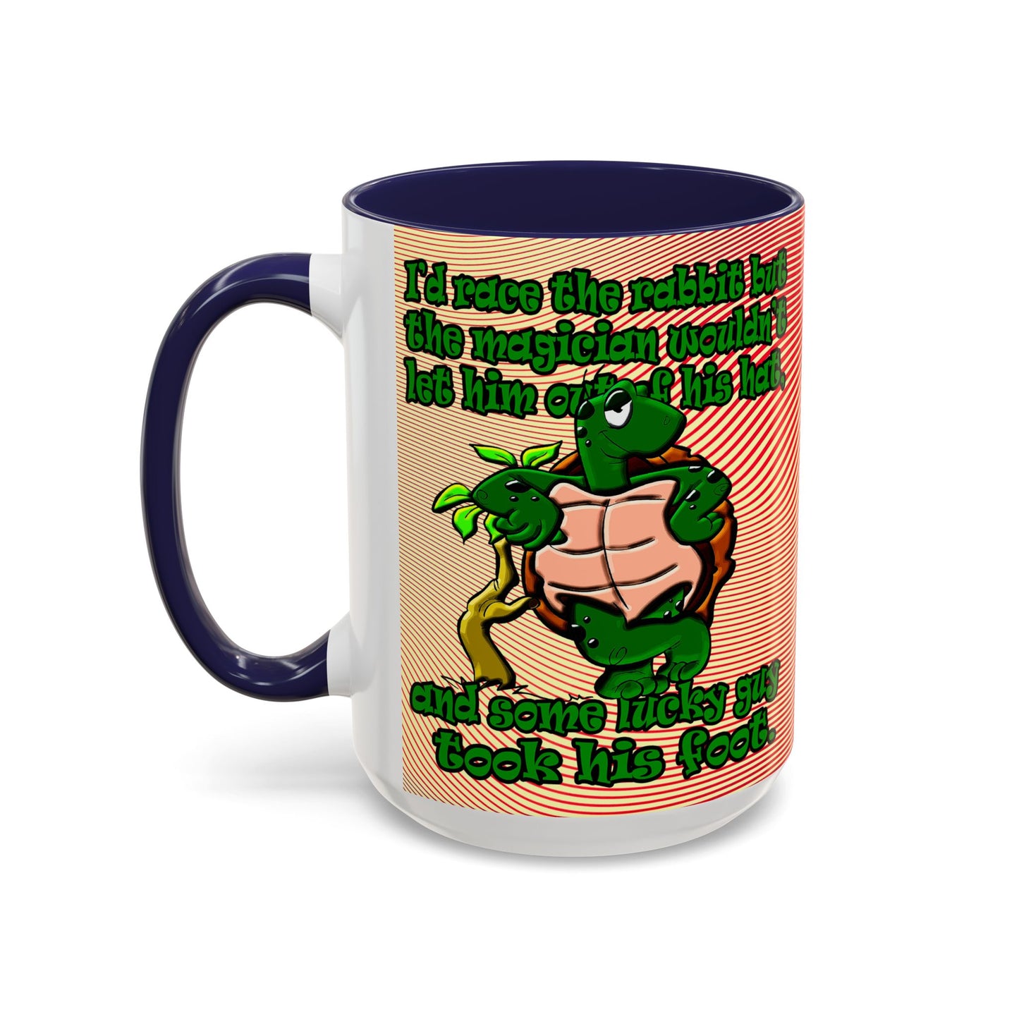 turtle race - Accent Mug (yellow-orange wave)