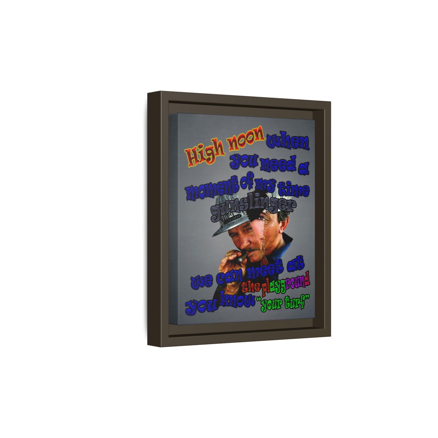 high noon - framed canvas art (grey-light grey)