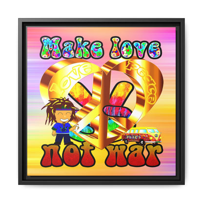 love peace - framed canvas art (color blur)