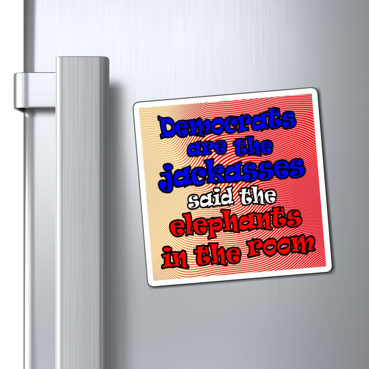 donkeys and elephants - Magnets - (yellow-orange wave)