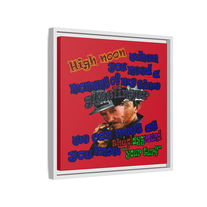 high noon - framed canvas art (dark red)