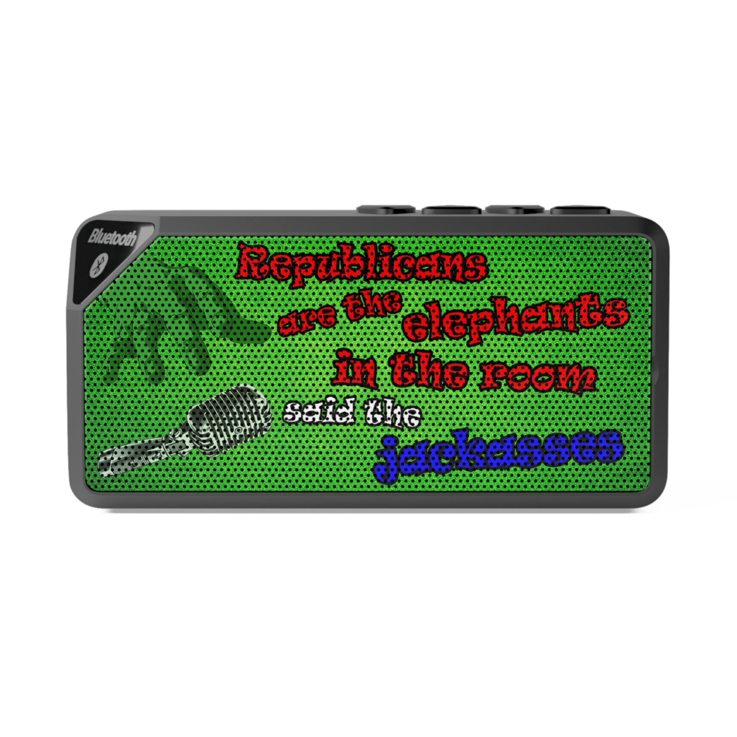 donkeys and elephants - Jabba Bluetooth Speaker (green turf)