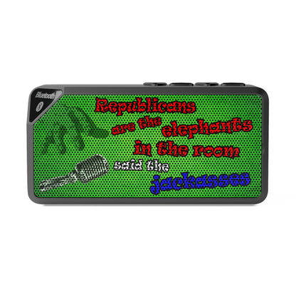 donkeys and elephants - Jabba Bluetooth Speaker (green turf)