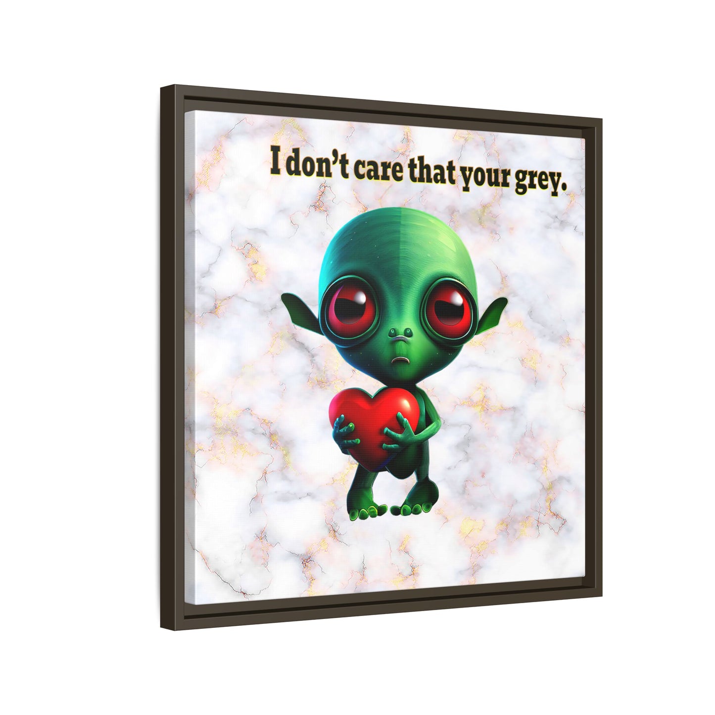 I don't care that your grey - framed canvas art (white marble)