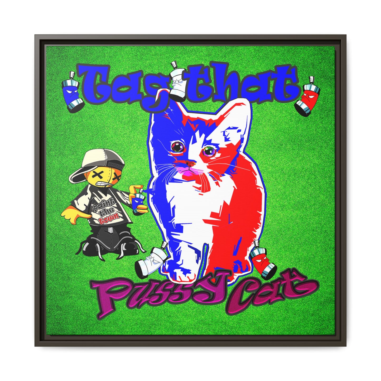 tag that - framed canvas art (green turf)