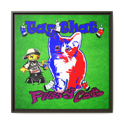 tag that - framed canvas art (green turf)