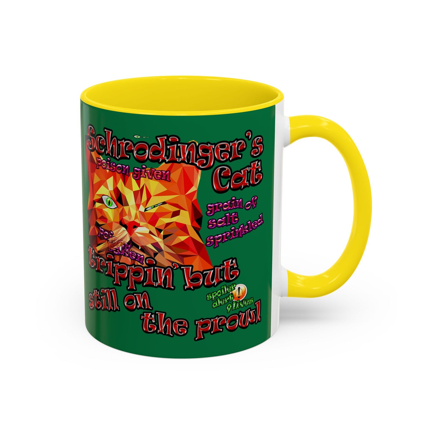 schrodinger's cat - Accent Mug (dark green)