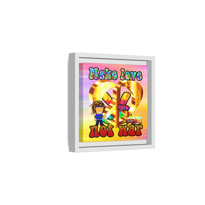 love peace - framed canvas art (color blur)