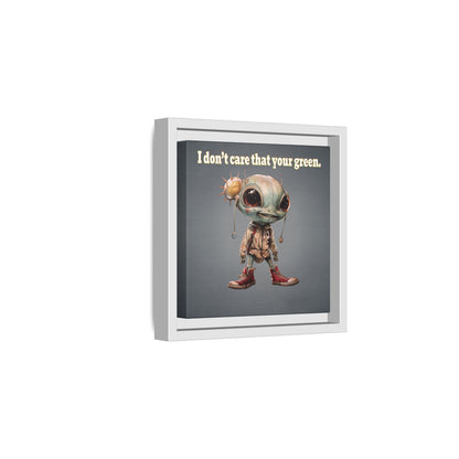 I don't care that your green - framed canvas art (grey-light grey)