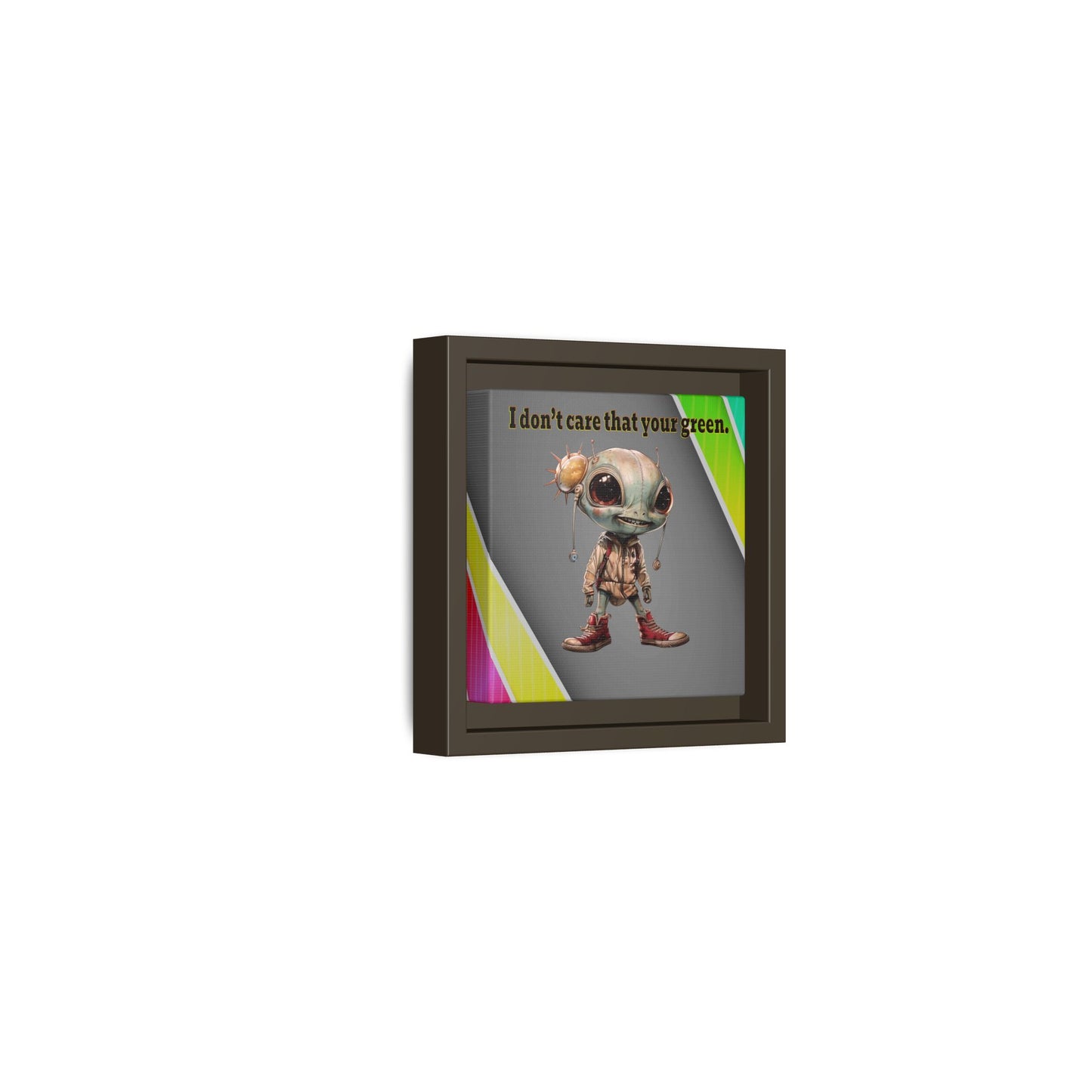 I don't care that your green - framed canvas art (rainbow split)