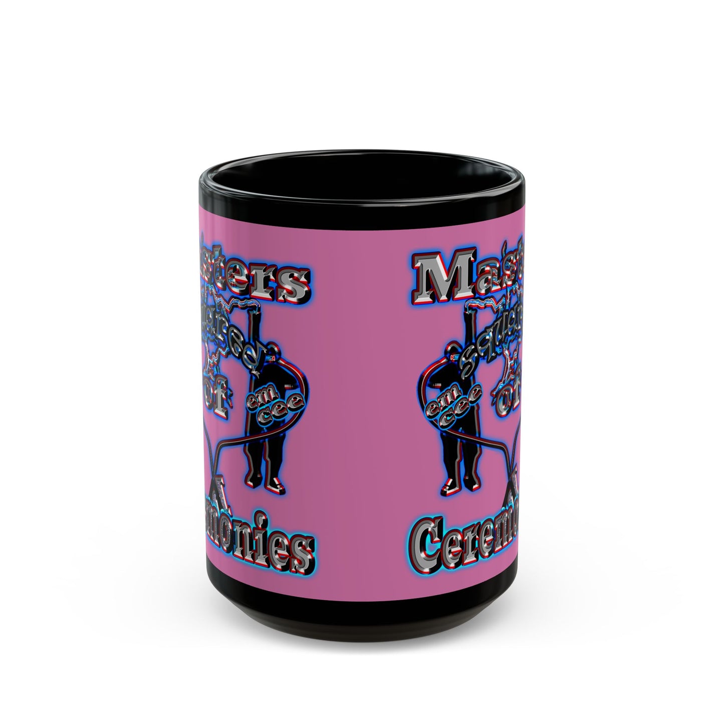 em cee squared - Black Mug (light pink)