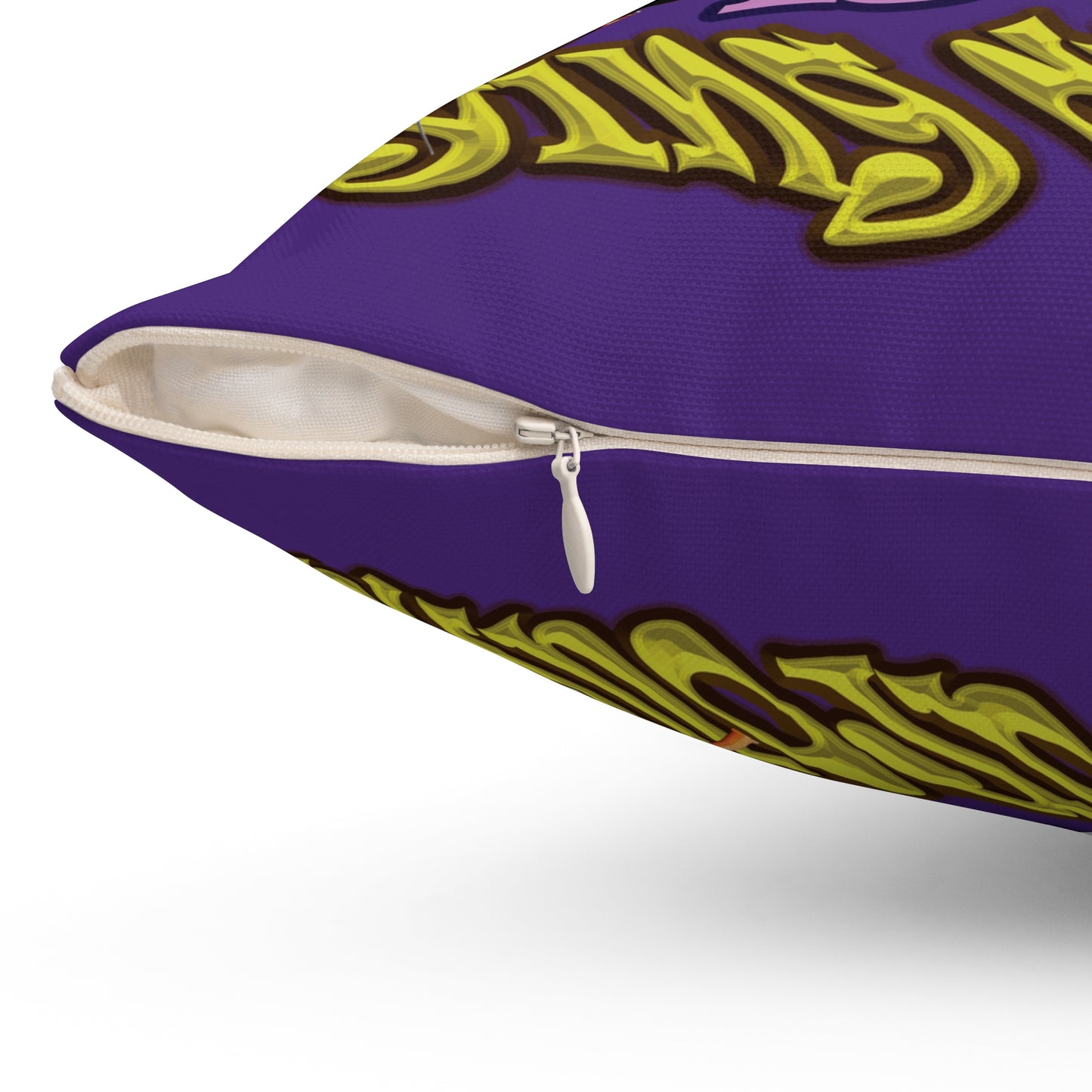 the bum's shit - Spun Polyester Square Pillow - (purple)