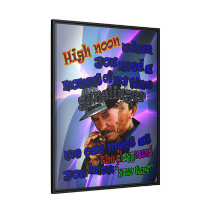 high noon - framed canvas art (grey-pink wave)
