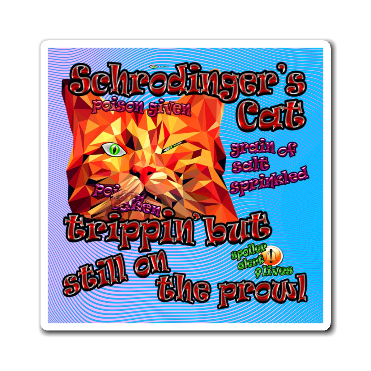 schrodinger's cat - Magnets - (light blue-purple wave)