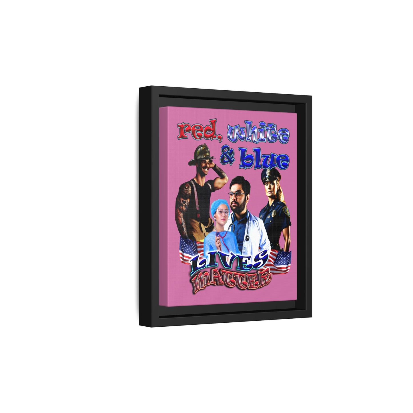 rw&b lives matter - framed canvas art (light pink)