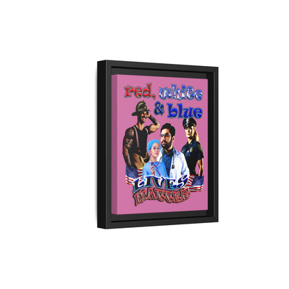 rw&b lives matter - framed canvas art (light pink)