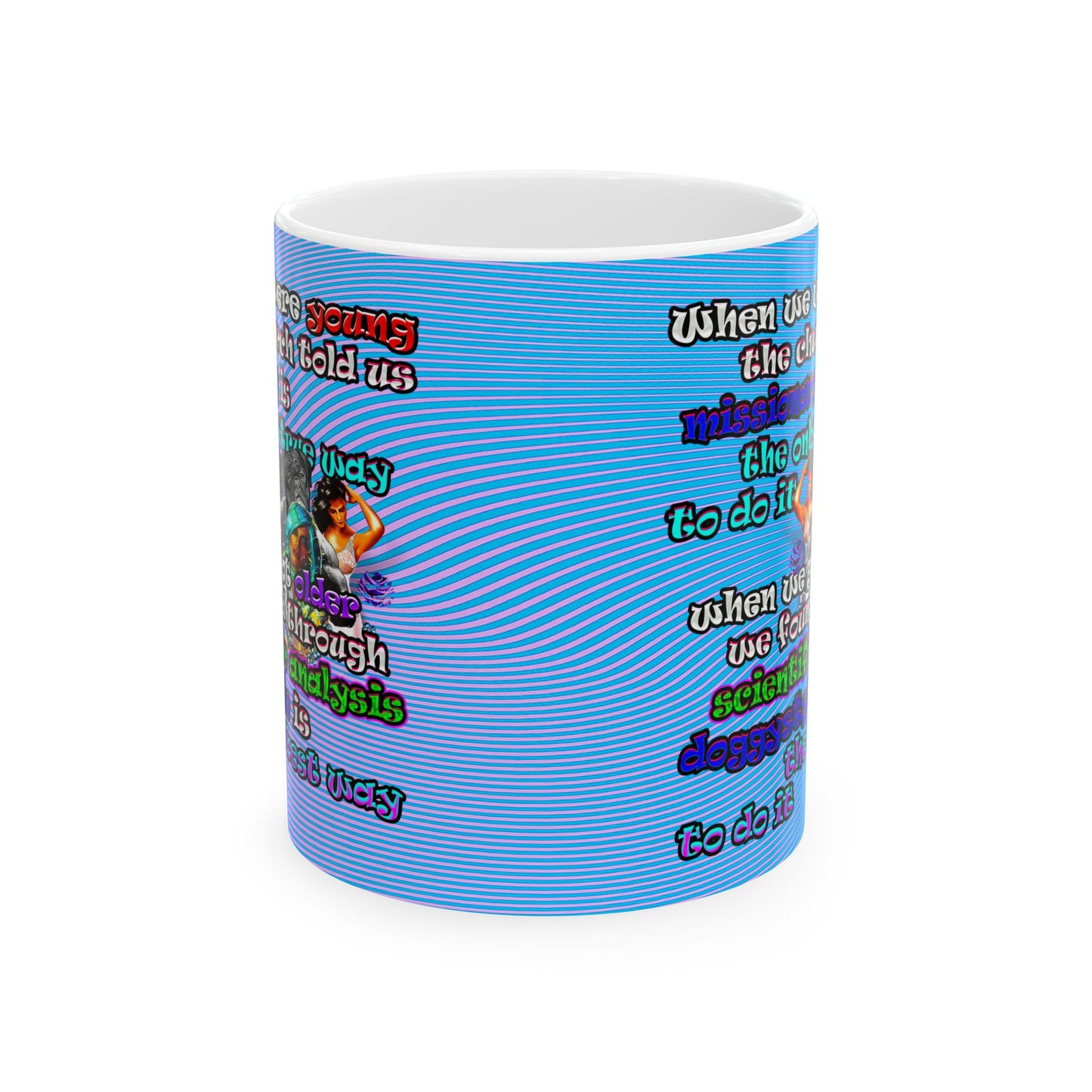 doggystyle - White Mug (light blue-purple wave)