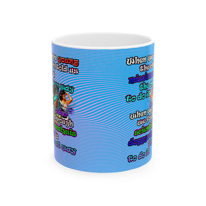 doggystyle - White Mug (light blue-purple wave)