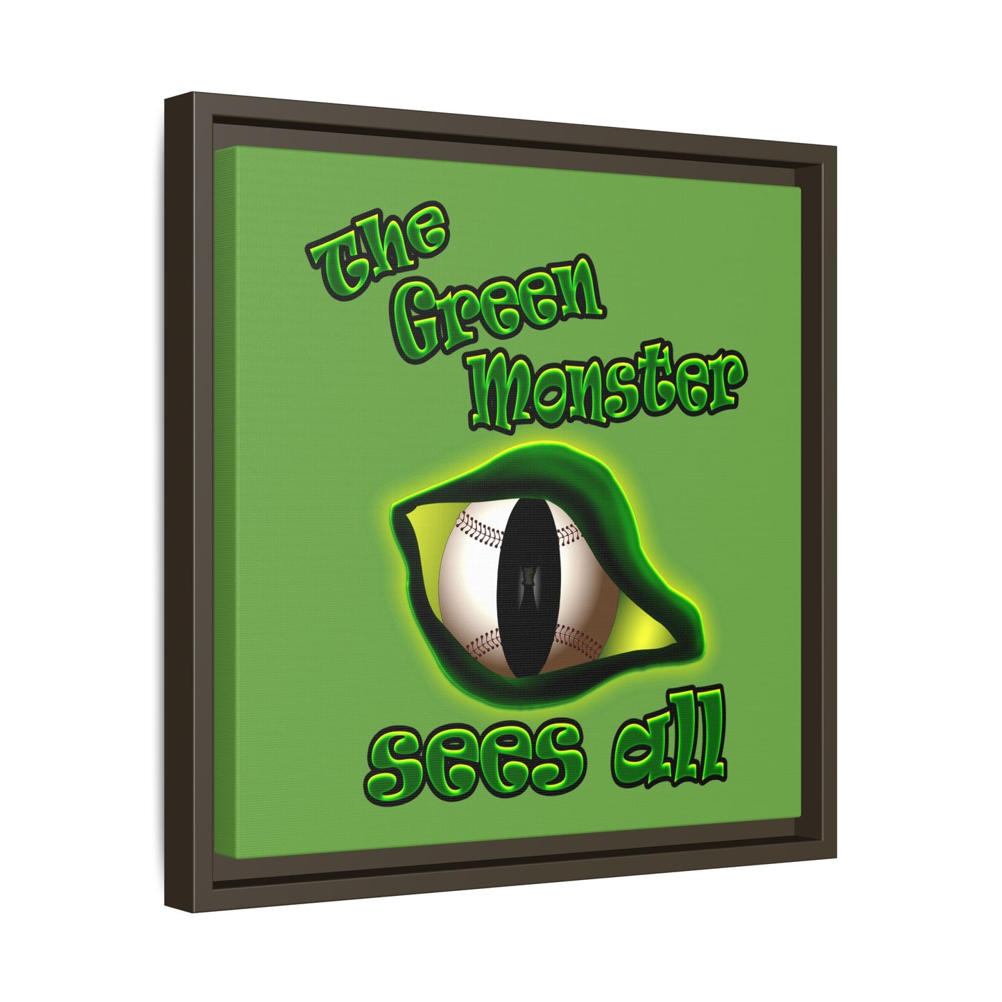 green monster - framed canvas art (green)