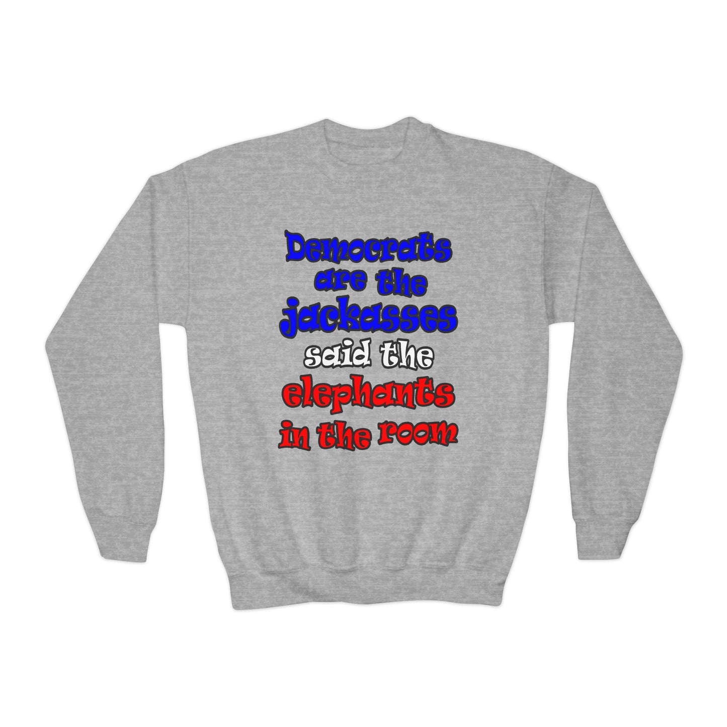 donkeys and elephants - Youth Crewneck Sweatshirt