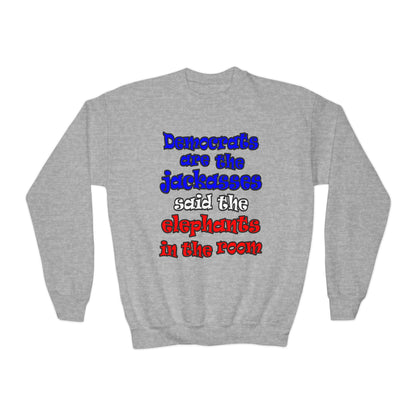 donkeys and elephants - Youth Crewneck Sweatshirt