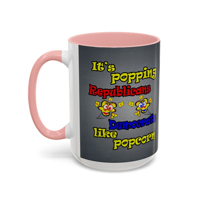 popping like popcorn - Accent Mug (grey-light grey)