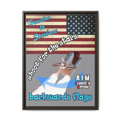 shoot for the stars - framed canvas art (grey)