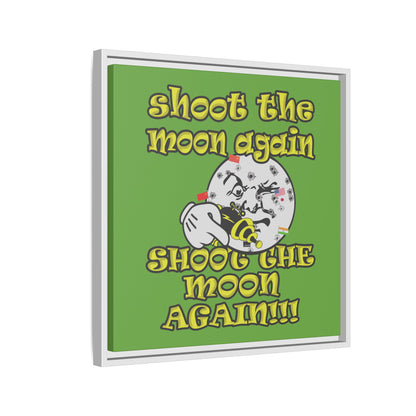 shoot the moon again - framed canvas art (green)